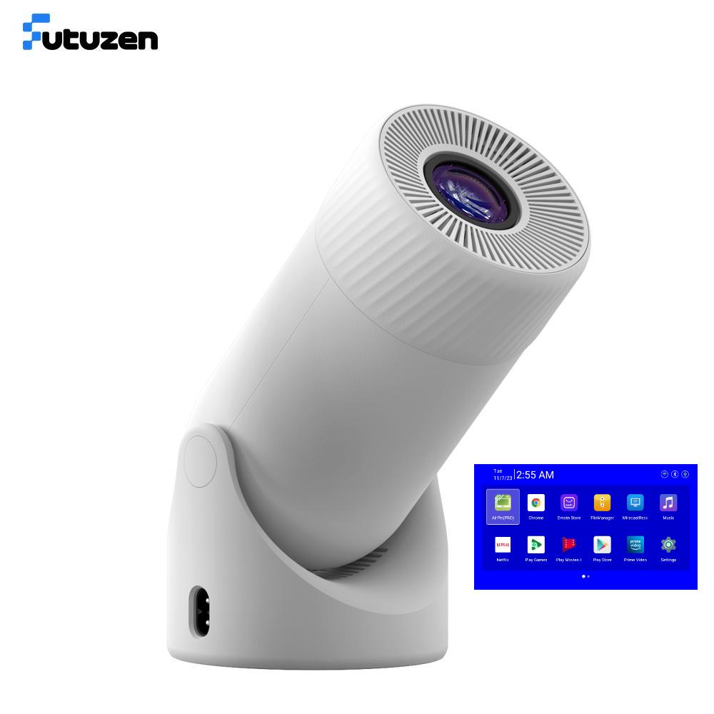 Futuzen Android 11 Projector with 180 Degree Rotation and Screen Adjustment,Portable Mini Video Led Laser Home Cinema Ultra Short Throw Projector 4K Full HD